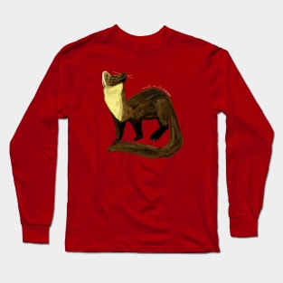 Fluffy Marten ( Martes martes) Long Sleeve T-Shirt